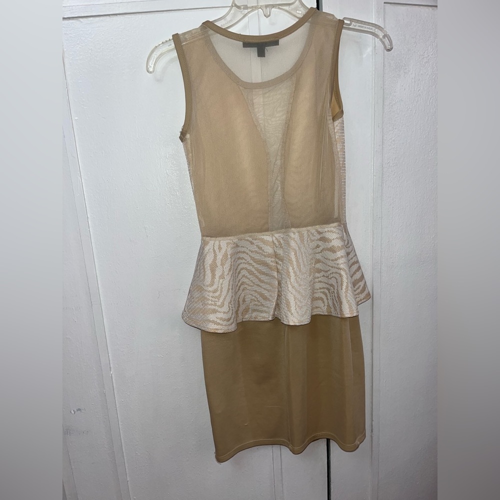 Lovey beige mesh dress